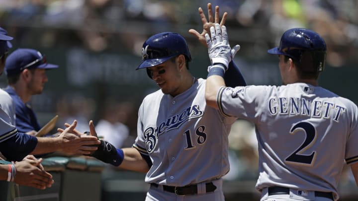 Gennett, Nieuwenhuis homer as Brewers beat Athletics 4-2