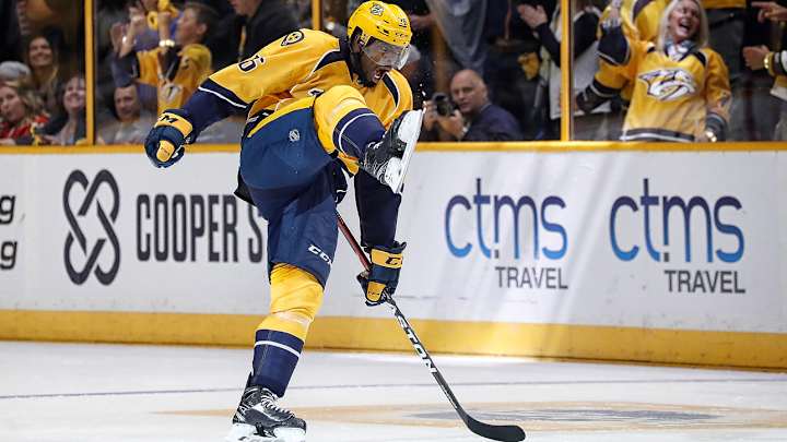 Watch: P.K. Subban fires rocket from blue line for first Predators goal