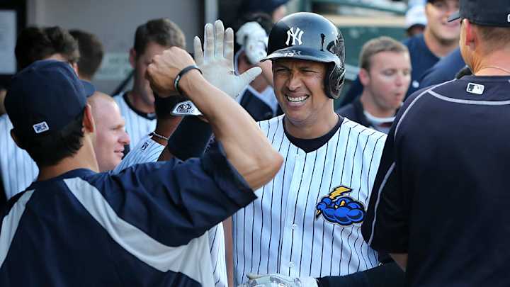 Alex Rodriguez hits homer, meets cool bat dog while in the minors