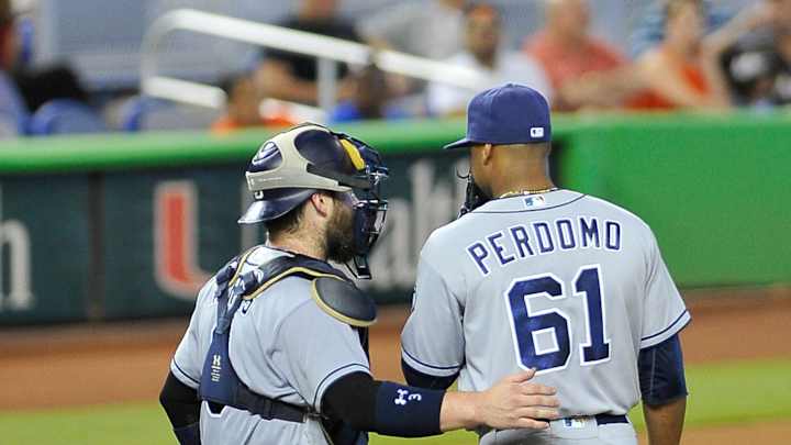 6 DPs help Perdomo and Padres beat Marlins 3-1