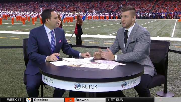 America wanted Tim Tebow to know he was looking at the wrong camera America wanted Tim Tebow to know he was looking at the wrong camera