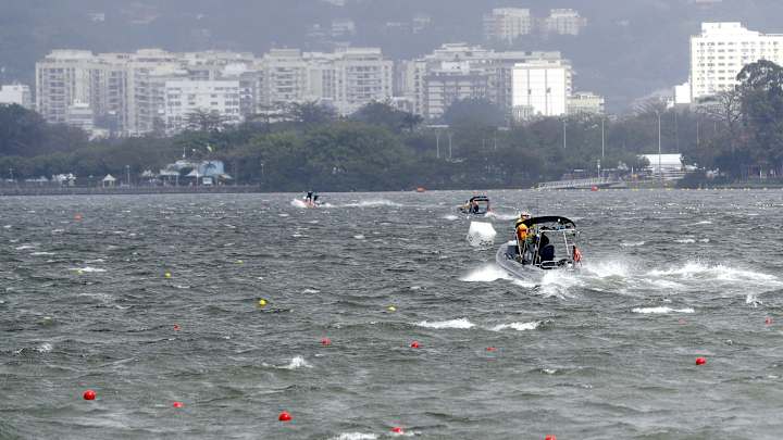 Olympic rowing called off because of strong wind on lagoon