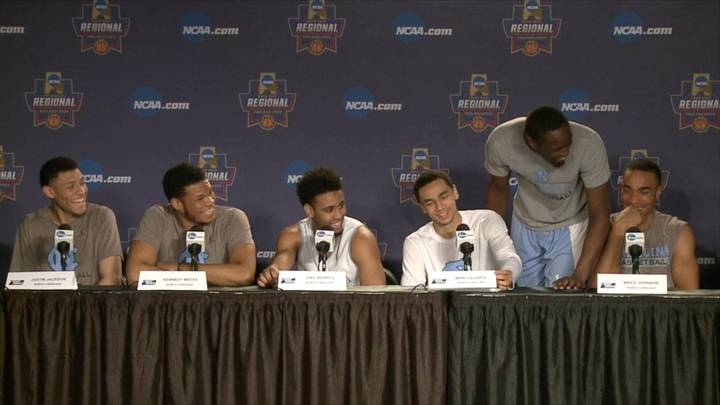 Watch: UNC’s Theo Pinson crashes Elite Eight press conference