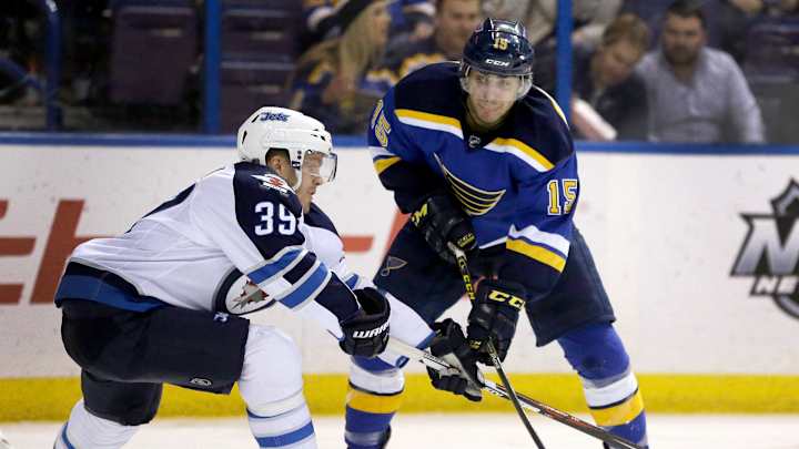 Scheifele's goal gives Jets 2-1 shootout win over Blues
