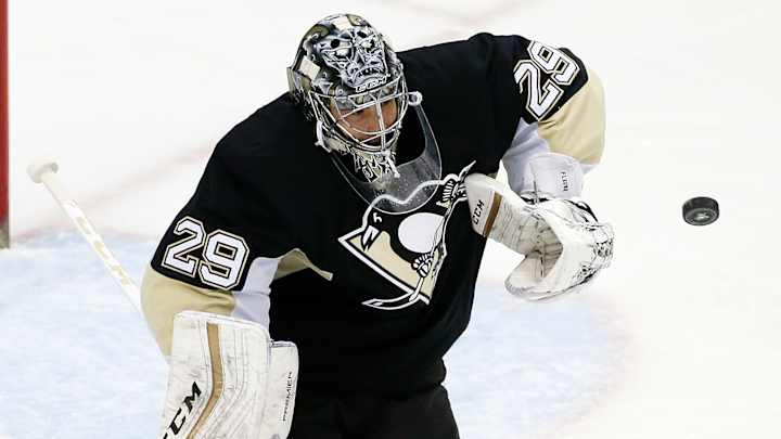 Penguins goalie Marc-Andre Fleury out with a concussion Penguins goalie Marc-Andre Fleury out with a concussion