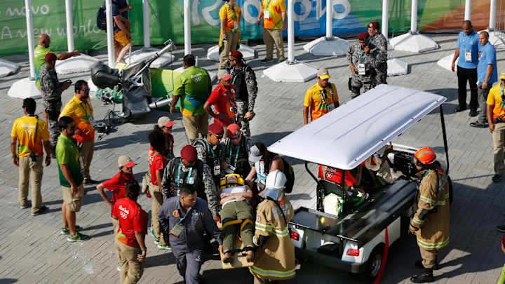 Olympic fans injured outside arena when camera falls