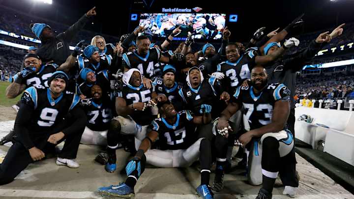 Cam Newton hands out nicknames to each player in Panthers huddle