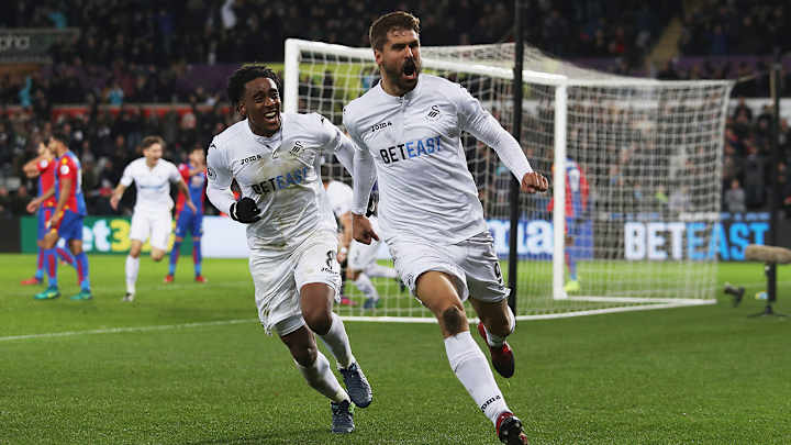 Swansea City loses 3–1 lead, comes back to win over Crystal Palace Swansea City loses 3–1 lead, comes back to win over Crystal Palace