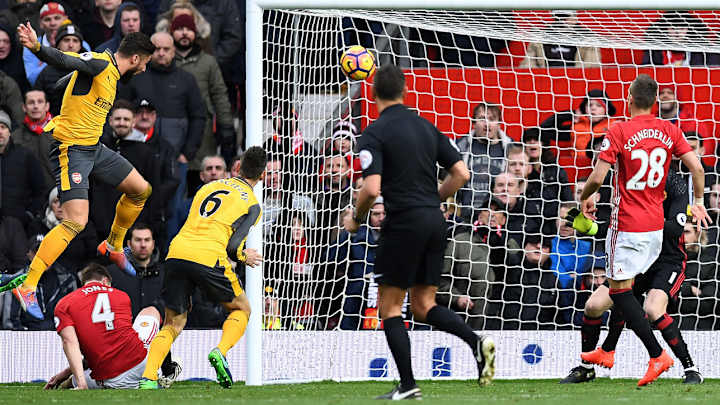 Watch: Giroud heads home late equalizer for Arsenal in draw vs. Manchester United