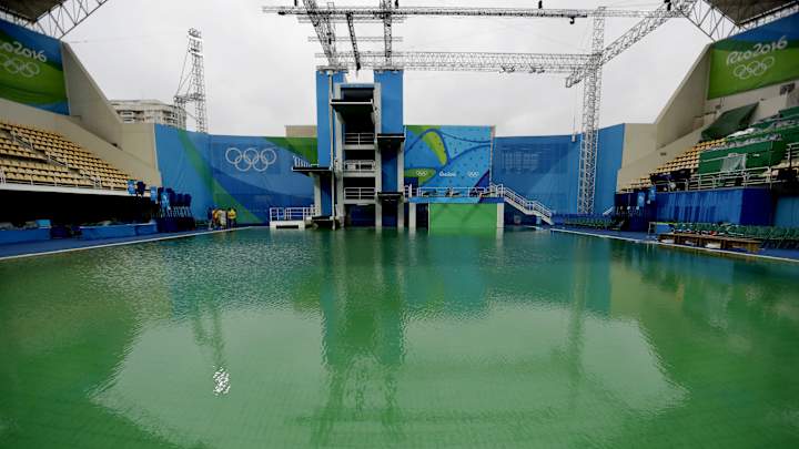 1 of the green pools at Olympics to be drained and refilled
