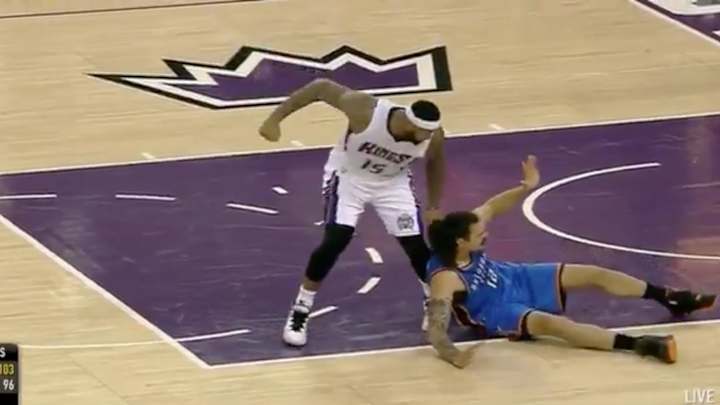 Watch: DeMarcus Cousins nearly ended Steven Adams