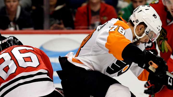 Flyers beat Blackhawks 3-2 to move into playoff position Flyers beat Blackhawks 3-2 to move into playoff position