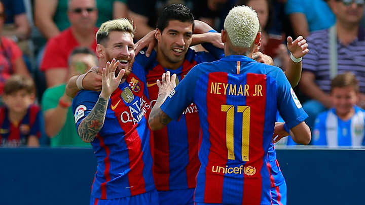 Messi scores two as Barcelona routs Liga newcomer Leganes