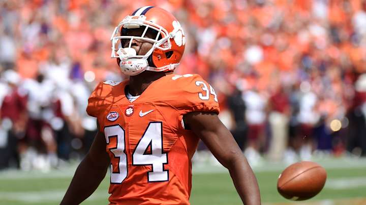 Clemson’s Ray Ray McCloud drops ball before goal line on punt return