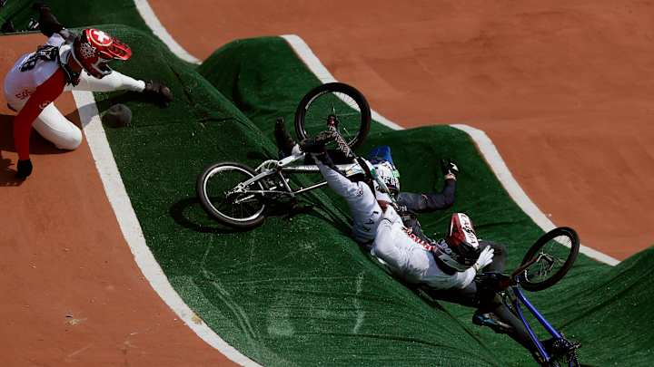 US riders advance, but defending champ Strombergs out at BMX