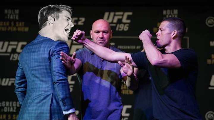Professional fighter Nate Diaz and pop singer Justin Bieber are now feuding Professional fighter Nate Diaz and pop singer Justin Bieber are now feuding