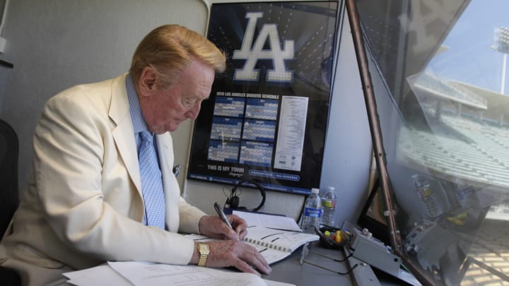 Vin Scully will not call any Dodgers playoff games Vin Scully will not call any Dodgers playoff games