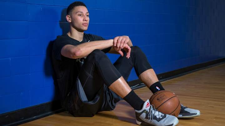 Ben Simmons made a deep 3-pointer with his foot Ben Simmons made a deep 3-pointer with his foot