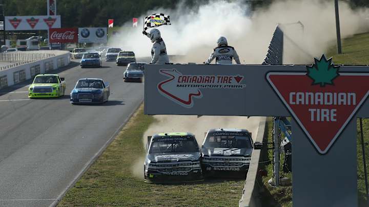 NASCAR Truck Series driver tackled by opponent after controversial finish