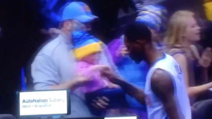 Watch: Will Barton fist-bumps baby on way to locker room