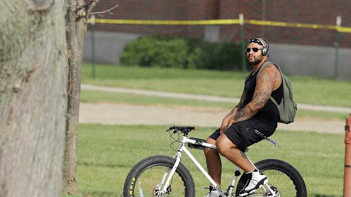 Luck arrives at camp with new contract, new perspective Luck arrives at camp with new contract, new perspective