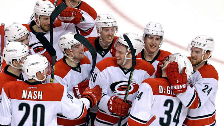 Di Giuseppe's goal in OT lifts Hurricanes over Bruins 3-2