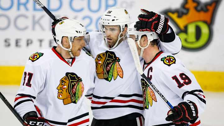 Ladd has 2 goals, assist and Blackhawks beat Flames 4-1