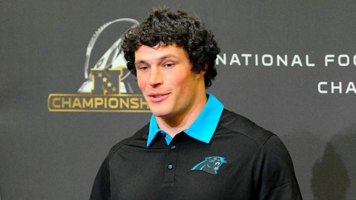 Luke Kuechly is letting his hair grow out in place of a playoff beard