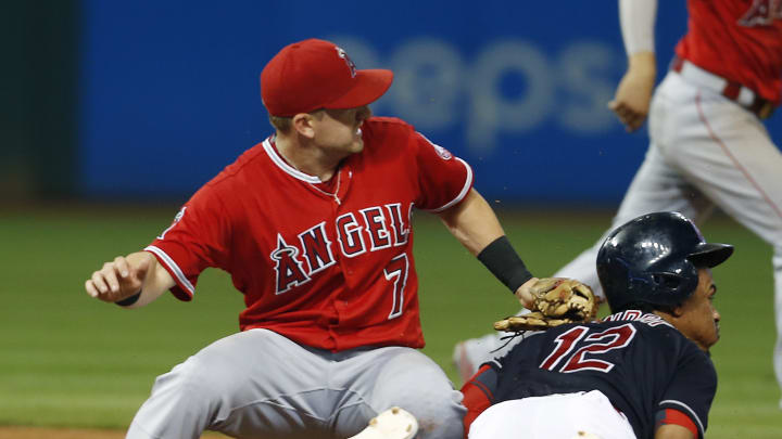 Indians tie club record with 8 steals, rout Angels 13-3