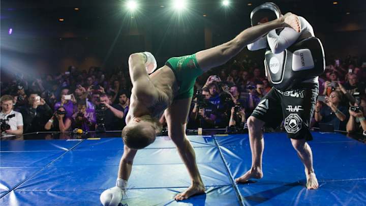 Watch: Conor McGregor practices one of his favorite kicks on Conan O’Brien