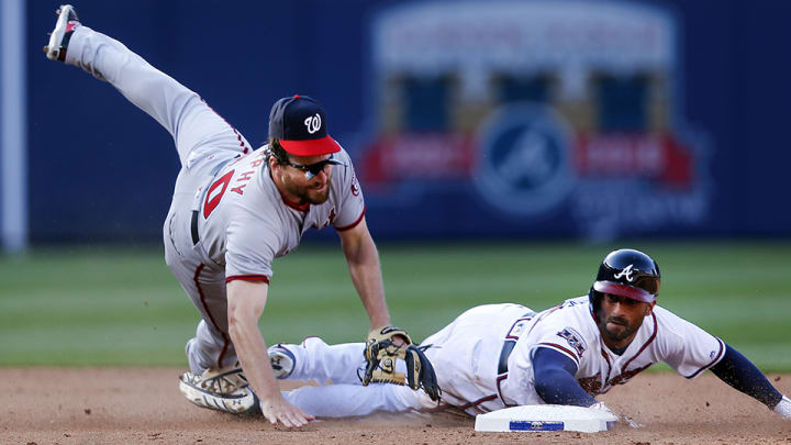 Watch: Nick Markakis first runner called out on new ‘Chase Utley rule’ Watch: Nick Markakis first runner called out on new ‘Chase Utley rule’