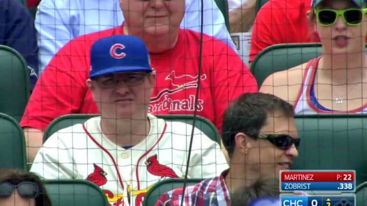 Conflicted man attends ballgame