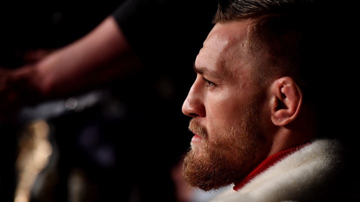 Conor McGregor and Tyron Woodley have intense stare down at UFC 205 weigh-in