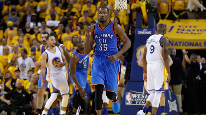 Durant, Westbrook power Thunder past Warriors 108-102