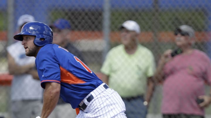 Tebow homers in 1st at-bat for Mets in instructional debut