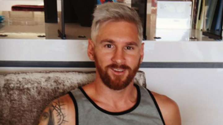 Look, Lionel Messi has blonde hair now