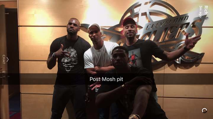 LeBron hits pit at Kanye West concert with Cavs teammates LeBron hits pit at Kanye West concert with Cavs teammates