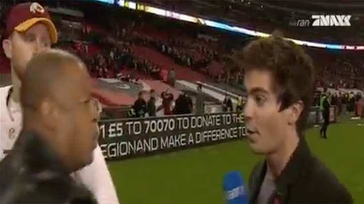 German TV reporter tries to interview kicker Dustin Hopkins, gets totally owned by Redskins PR German TV reporter tries to interview kicker Dustin Hopkins, gets totally owned by Redskins PR
