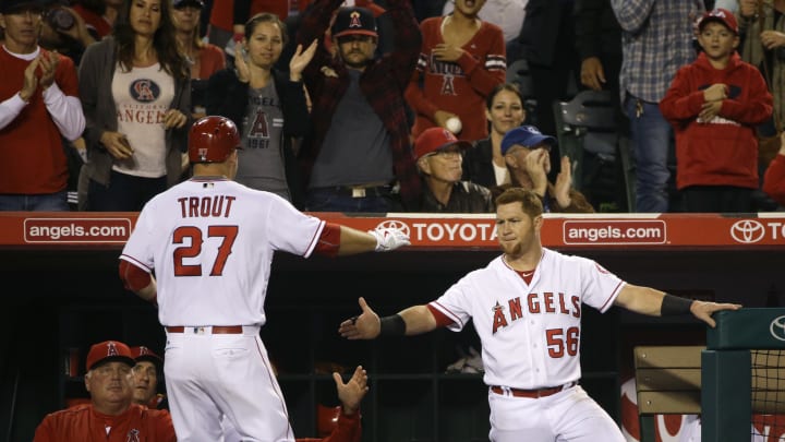 Angels star Mike Trout exits game after getting hit by pitch
