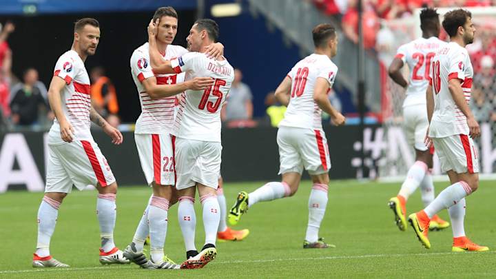 Switzerland fends off 10-man Albania on Schar's early goal at Euro 2016