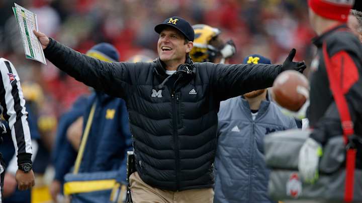 Jim Harbaugh is going green by recycling his jokes about global warming Jim Harbaugh is going green by recycling his jokes about global warming