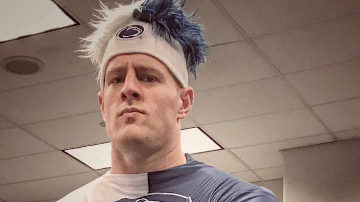 JJ Watt wears Penn State gear after losing bet to Devon Still