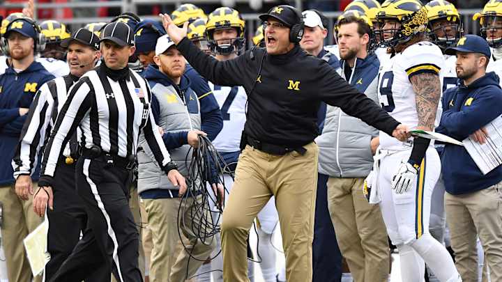 Jim Harbaugh on Rams rumors: 'Lies made up by our enemies'