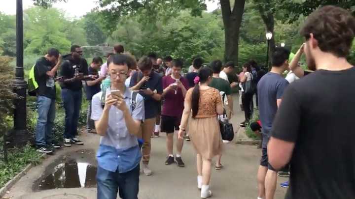 Central Park is overrun with people playing Pokémon GO Central Park is overrun with people playing Pokémon GO