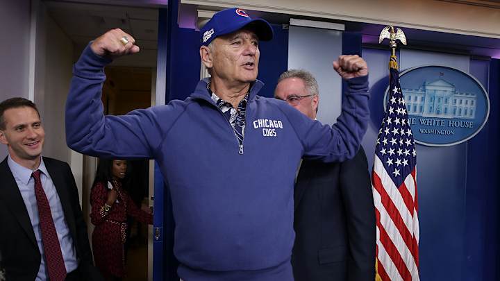 Bill Murray crashes White House press briefing, picks the Cubs in Game 6 Bill Murray crashes White House press briefing, picks the Cubs in Game 6