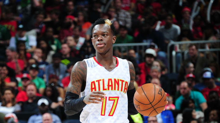Hawks G Dennis Schroder nursing injured left ankle