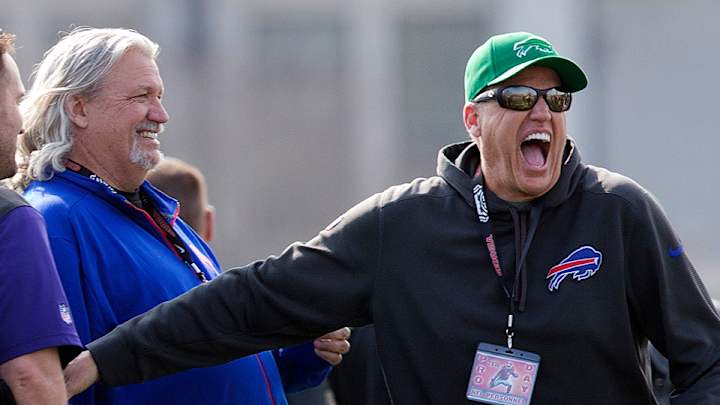 Rex and Rob Ryan are not too old to ride a tandem bicycle Rex and Rob Ryan are not too old to ride a tandem bicycle