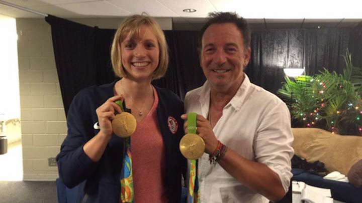Katie Ledecky met Bruce Springsteen