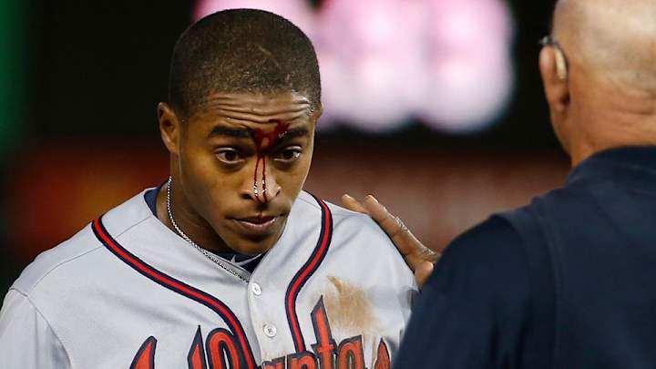 Braves prospect Mallex Smith leaves MLB debut with cut on face