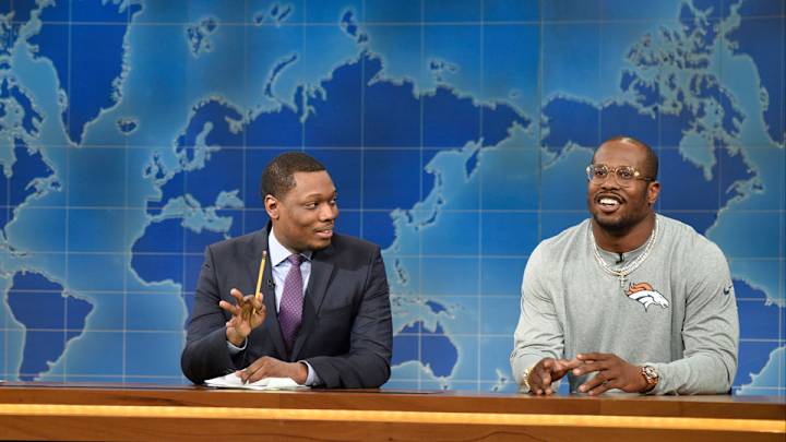Watch: Von Miller drops by SNL, brags about beating Cam Newton